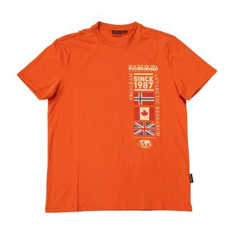 Napapijri T-Shirts, male, Orange, Size: 2XL A621 T-Shirt