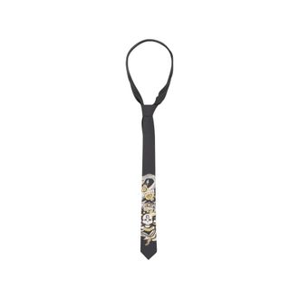 John Richmond Cravatta in Pura Seta con Stampa Grafica - - Accessories - Uomo - Nero - ONE SIZE