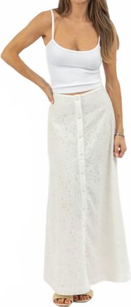 Olivaceous Palo High Rise Maxi Skirt In White