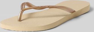 Havaianas Zehentrenner mit Label-Detail in Beige, Gr&ouml;&szlig;e 35/36