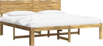 vidaXL Cama Doble Con Cabecero Rostock Blanco 180 X 200 Cm Vidaxl