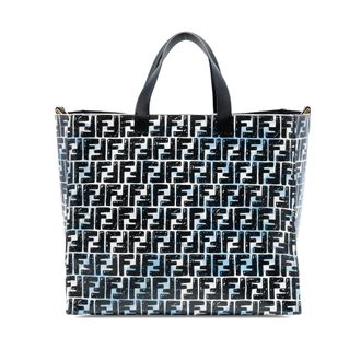 Fendi Pre-owned Womens Joshua Vides Zucca Coated Canvas Cloudy Shopper Satchel - Black Textile - One Size
