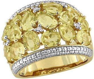 Rina Limor Gold-Plated Silver 6.02 Ct. Tw. Diamond & Lemon Quartz Ring