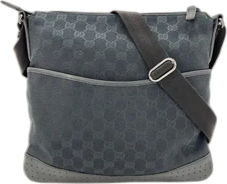 Gucci Black Gg Canvas Shoulder Bag (Pre-Owned)