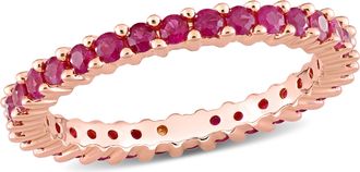 Mimi & Max 1 2/5ct TGW Pink Sapphire Eternity Band 14k Rose Gold