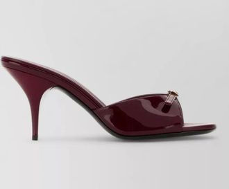 Miu Miu leather mules open toe patent stiletto heel