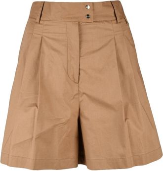 Herno Beige Cotton Elastane High Waist Bermuda Shorts