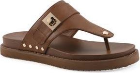 White Mountain Malabar Thong Sandal in Dark Tan/Smooth at Nordstrom Rack, Size 6.5