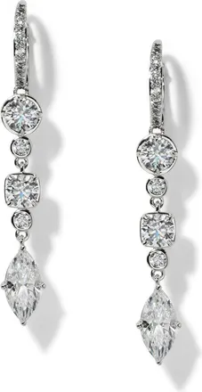 Nadri Delancey Linear Drop Earrings in Rhodium at Nordstrom