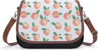 Generic Peach Pattern Crossbody Bags for Women Shoulder Messenger Bag Purse Handbags