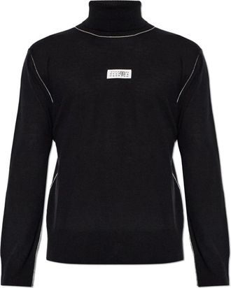 Maison Margiela Truien & Vesten, Heren, Zwart, M, Turtleneck met contrasterende stiksels