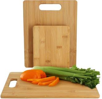MegaChef 3 Piece 8 Inch, 11 Inch, and 13 Inch Wood Cutting Board Set in Bamboo at Nordstrom
