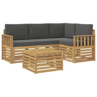 vidaXL Conjunto De Sof&aacute;s De Exterior 5 Pcs Blanco Y Antracita Vidaxl