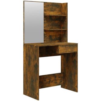 vidaXL Dressing Table with Mirror Smoked Oak 74.5x40x141 cm Vidaxl