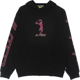 Iuter Zwarte Skeleton Hoodie Lange Mouw Sweatshirt - Heren - Hoodies - Zwart - S - Katoen - Hoodies & sweatvesten