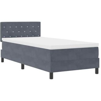 vidaXL Cama Tipo Box Spring Gris Oscuro 90 X 200 Cm Terciopelo Vidaxl
