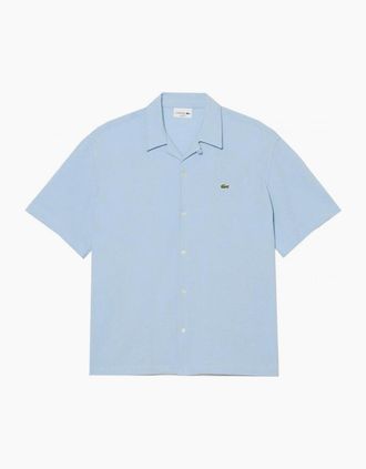 Lacoste Mens Lacoste Mens Light Blue Short Sleeved Shirt - Size: 38/Regular