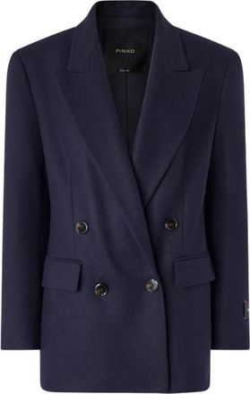 Pinko Amora Blazer - Dames - Blazers - Blauw - XS - Wol - Jassen