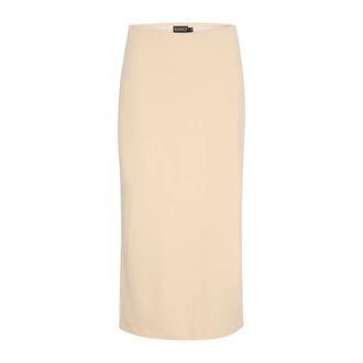 Soaked In Luxury Rokken, Dames, Beige, 2Xl, Elegante Sandshell Rok - Slim-fit Klassiek