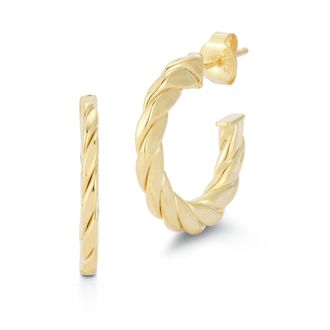 Glaze Jewelry Sterling Silver Small Flat Twist Hoops