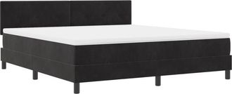 vidaXL vidaXL Box Spring Bed with Mattress & LED Black 180x200 cm Velvet