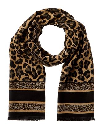 Saachi Saachi Reversible Leopard Pattern Scarf