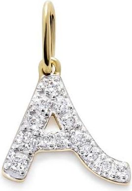 Monica Vinader Lab Grown Diamond Initial Pendant Charm in 14K Gold A at Nordstrom