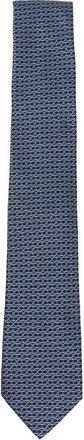 Ferragamo Gancini Jacquard Das - Heren - Stropdassen - Blauw - ONE Size - Accessoires