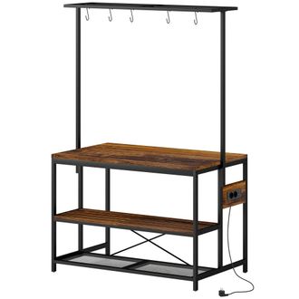 HOMCOM Estanter&iacute;a de cocina 116x70x182 cm marr&oacute;n r&uacute;stico