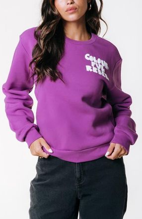 Colourful rebel Logo Wave Puff Relaxed Sweat in Violet Pink at Nordstrom, Size X-Small Eu