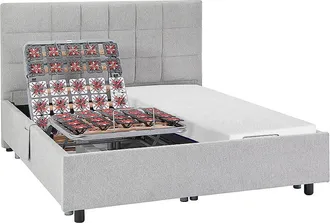 Vente-Unique Letto Relax Elettrico Solo Sospensioni + Materasso Memory Foam 2x70x190cm Tessuto Grigio - Erega Di Dreamea