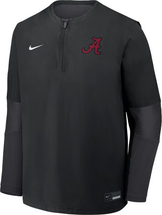 Nike Alabama Dugout Nike Mens Dri-FIT College 1/4-Zip Long-Sleeve Windshirt in Black | 04HD166NABN-39L
