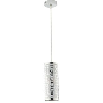 Netlighting MAYA Slim Pendant Ceiling Light Chrome 10x27cm in Grey | Size: 10x27 cm