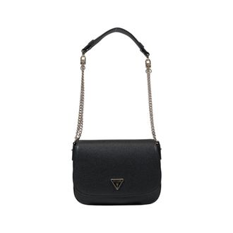 Guess Womens Noelle Small Flap Bag Chain Strap - Black - One Size