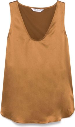 Max Mara Filly top - women - Silk - 40 - Brown