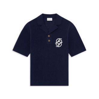 Dr&ocirc;le de Monsieur Polo Shirts, male, Blue, Size: L Textured Knit Polo