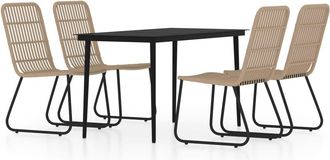 vidaXL Juego De Comedor Para Jard&iacute;n 5 Piezas Color Roble Vidaxl