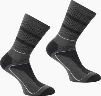 Regatta Mens Regatta Mens Samaris 3 Season Socks (Pack of 2) - Granite Light Steel - Size: 9/9.5/10/10.5/11/11.5/12