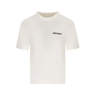Palm Angels T-Shirts, female, White, S, Cotton T-shirt