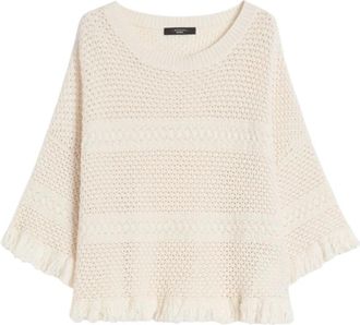 Max Mara Maglia over in filato di cotone - Dames - Ronde hals truien - Beige - M - Katoen - Truien & Vesten