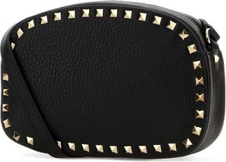 Valentino Garavani Womens Case Crossbody Bag Black Calf Leather