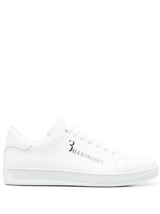 Billionaire Boys Club logo-print leather sneakers - White