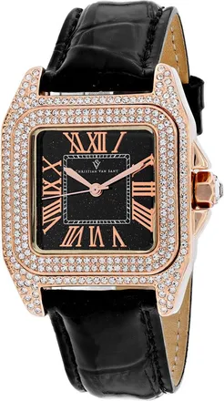 Christian Van Sant Womens Radieuse Black Rectangle 29mm