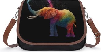 Generic Colorful Elephant Crossbody Bags for Women Shoulder Messenger Bag Purse Handbags