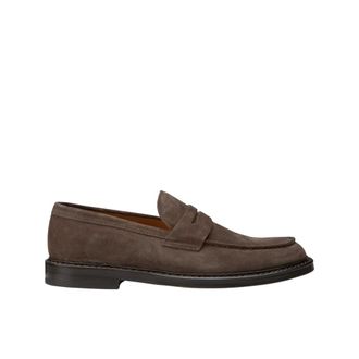 Doucal's Schoenen, Heren, Bruin, 41 1/2 EU, Suède, Suède Penny Loafer