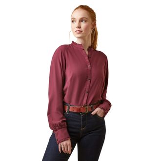 Ariat Womens Clarion Blouse Long Sleeve in Tawny Port, Size X-Small, by Ariat