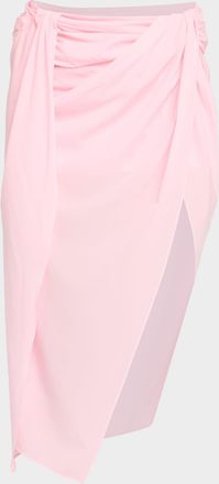 Jacquemus The Pareo Draped Sarong Midi Skirt