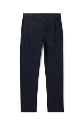 Canali Slim-Fit Garment-Dyed Cotton-Blend Twill Trousers