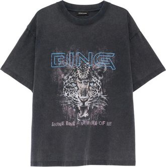 Anine Bing Cade Tee Tiger Muse - Washed Black