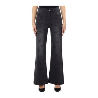 Liu Jo Jeans, Dames, Zwart, W31, Katoen, Pant. Flare Glam H.w